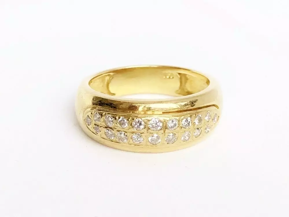 Antieke en Vintage Ringen - 18 karaat geelgouden diamant ring.