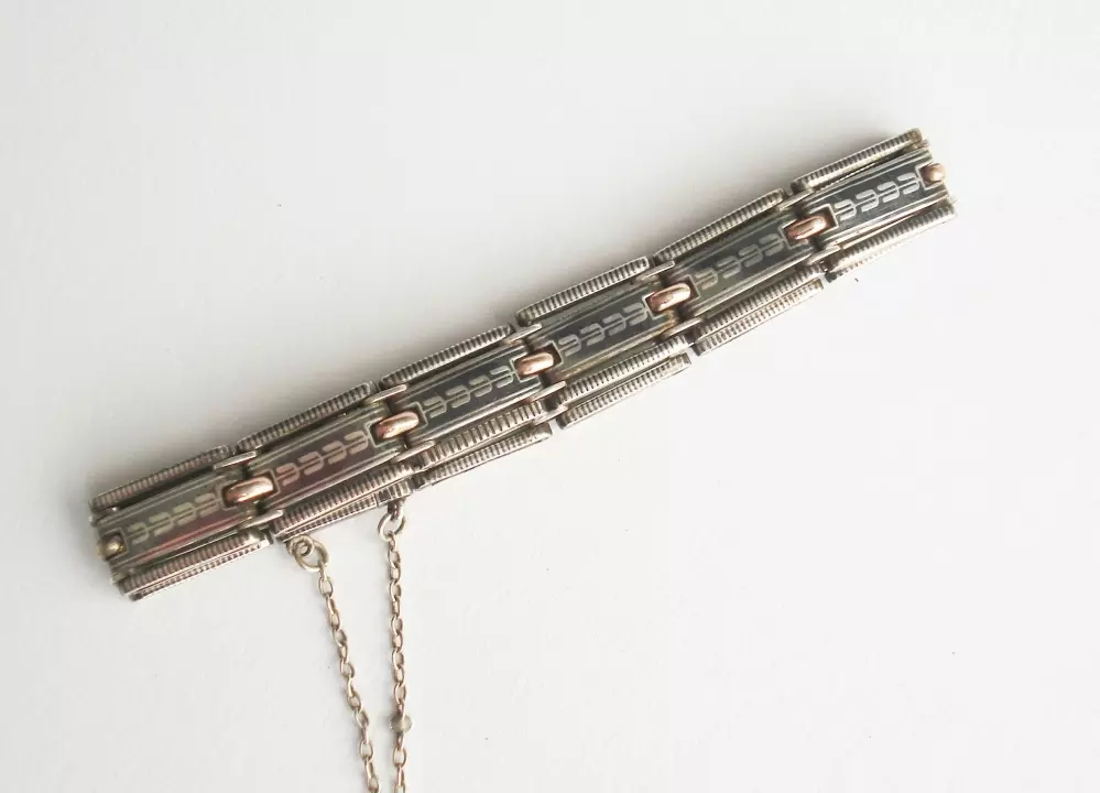 Antieke en Vintage Kettingen en Armbanden - 20er jaren armband zilver