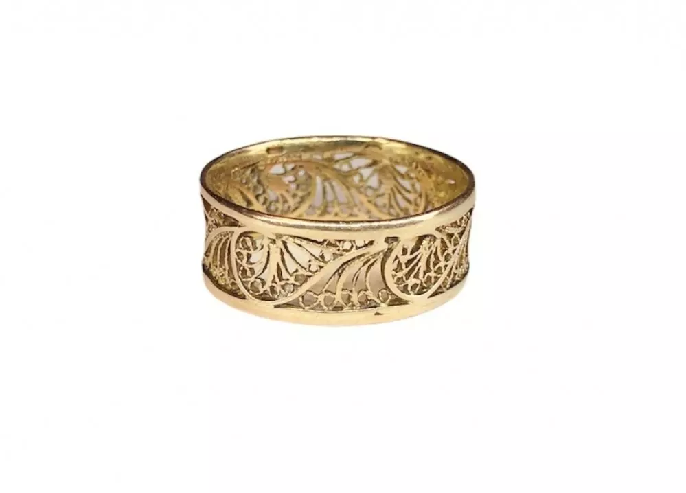 Antieke en Vintage Ringen - Antieke filigrain ring goud.