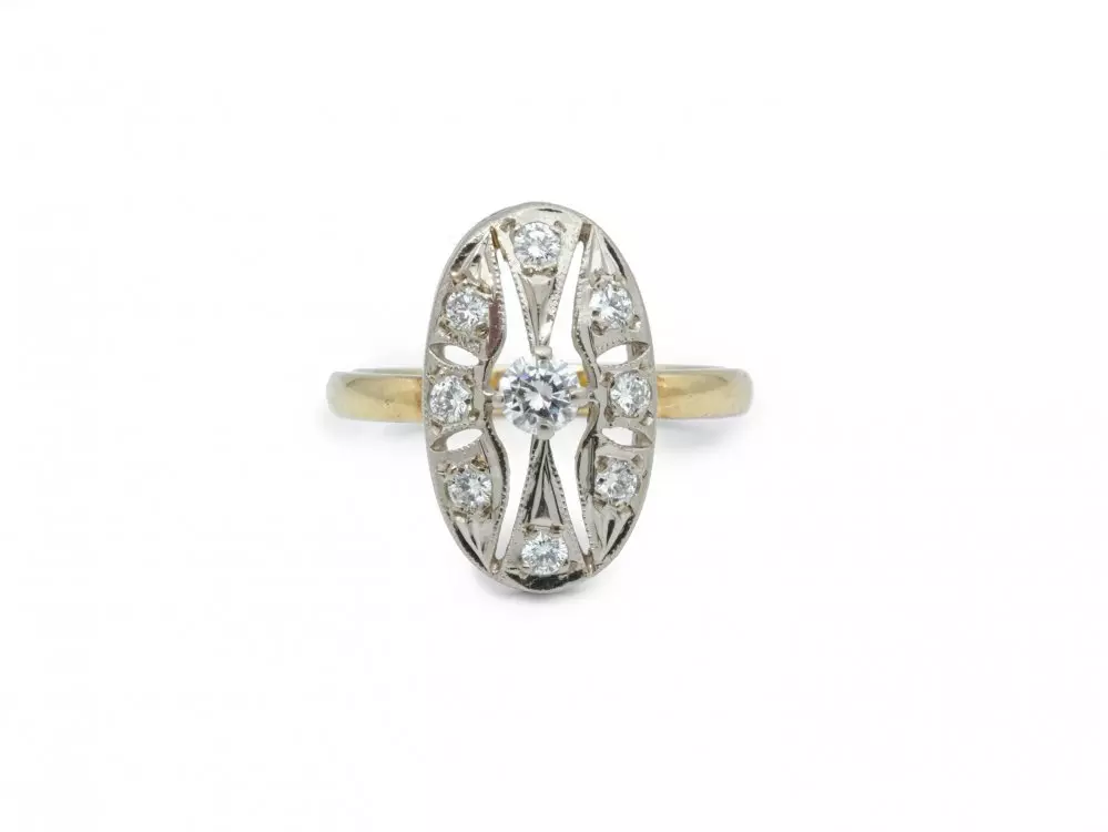 Antieke en Vintage Ringen - Art Deco ring diamant 1