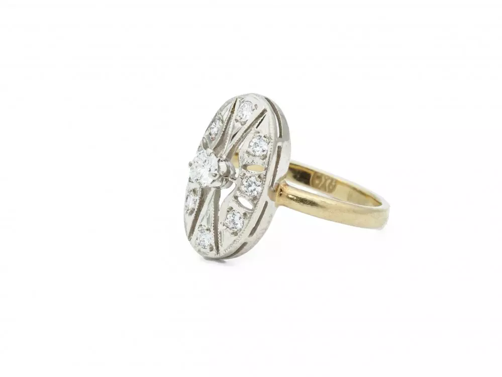 Antieke en Vintage Ringen - Art Deco ring diamant 2