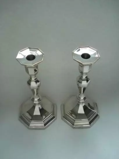 Zilveren Kandelaars - Art deco kandelaren zilver