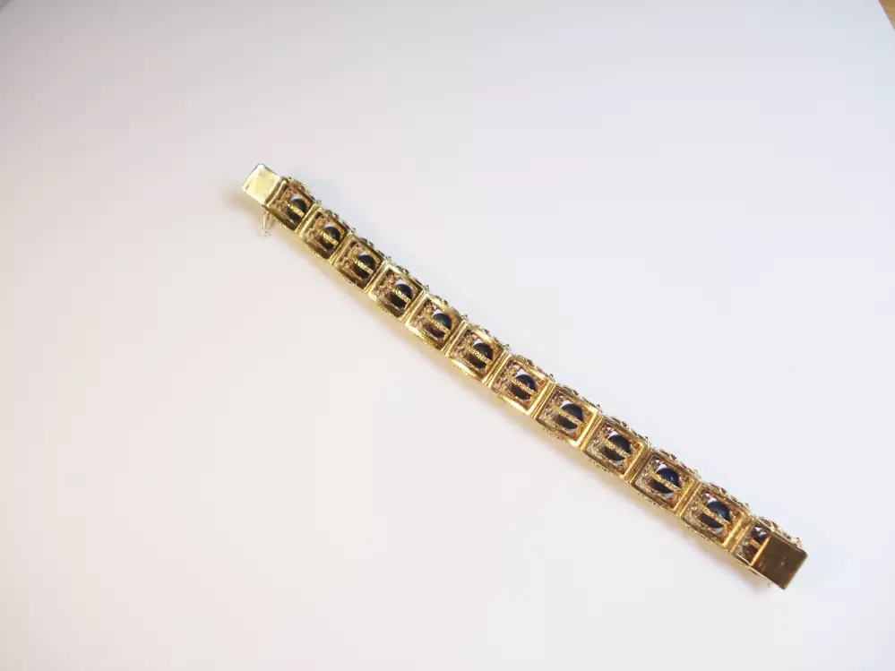 Antieke en Vintage Kettingen en Armbanden - achterkant lapis armband