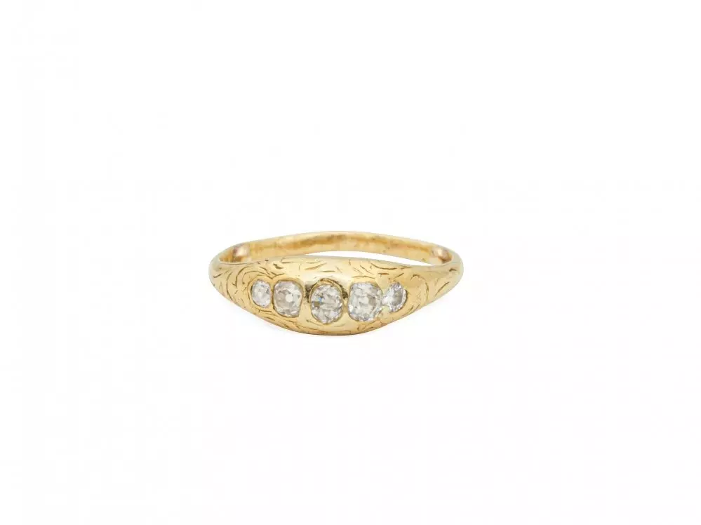 Antieke en Vintage Ringen - antiek gouden pinkring diamant