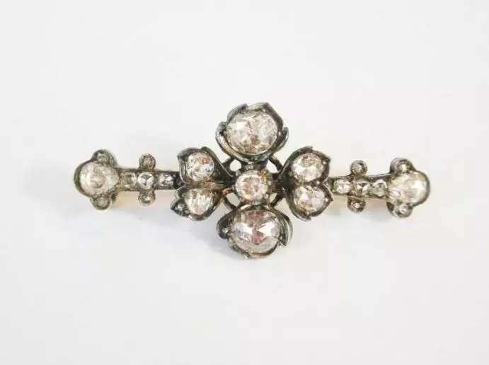 Antieke en Vintage Broches en Hangers - antieke broche diamanten_001