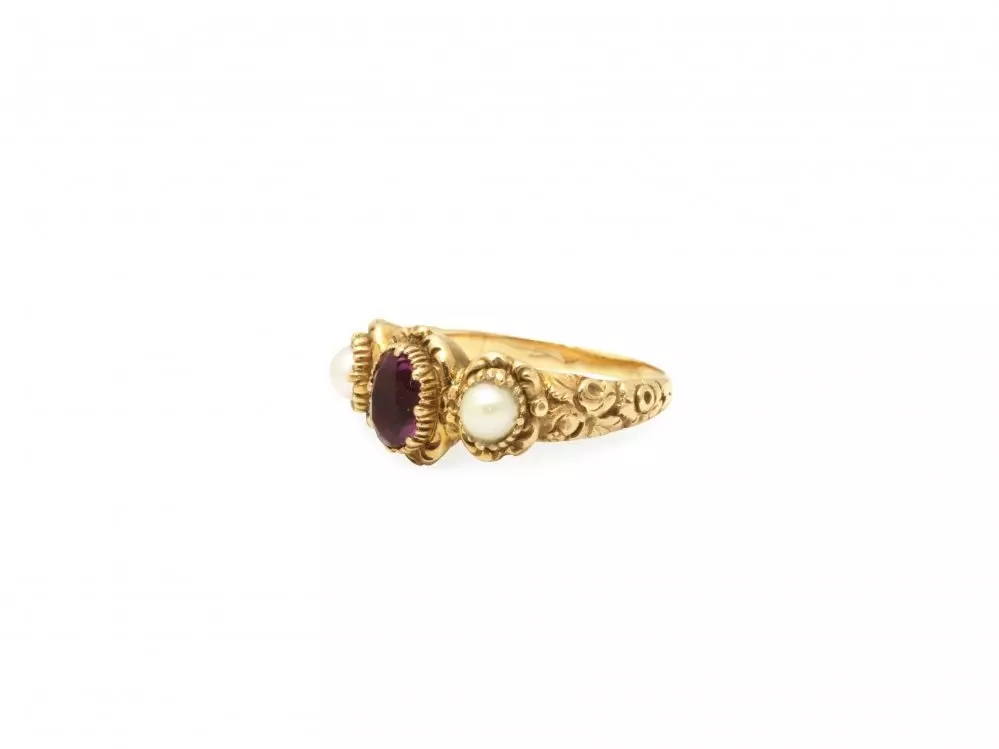Antieke en Vintage Ringen - antieke ring amethist parel