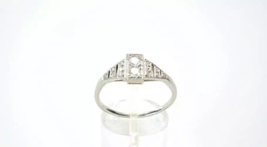 Antieke en Vintage Ringen - antieke ring witgoud diamant