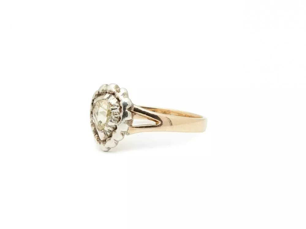 Antieke en Vintage Ringen - antieke roosdiamanten ring.