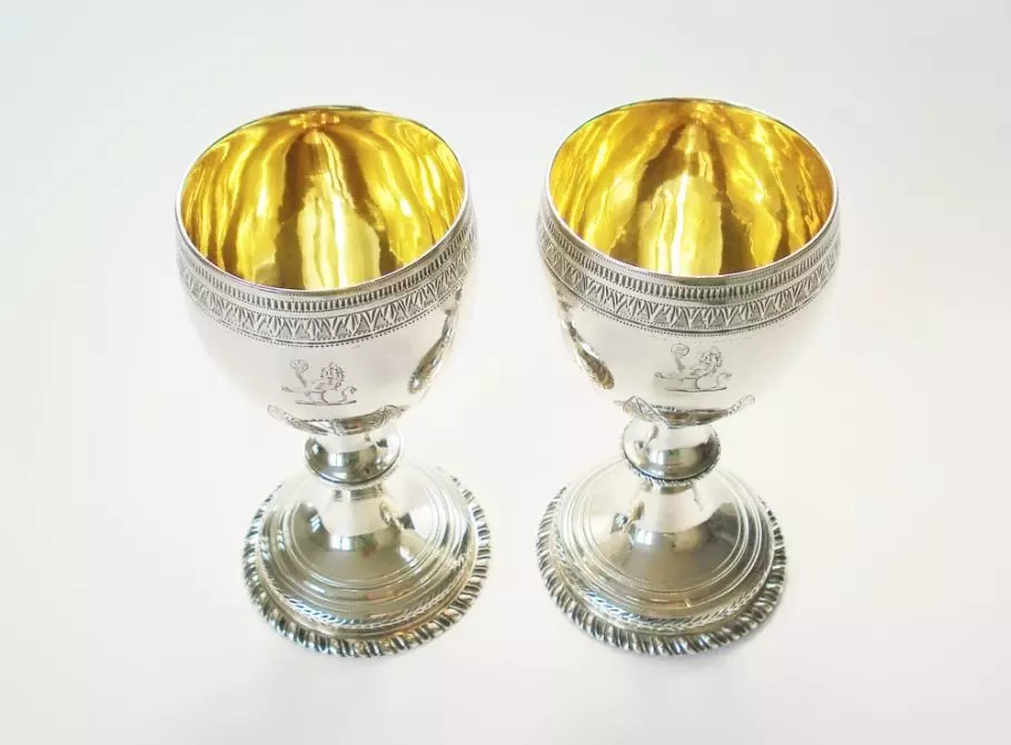 Antiek zilver overig - antique silver goblets 18th century