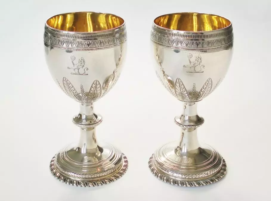 Antiek zilver overig - antique silver goblets george III