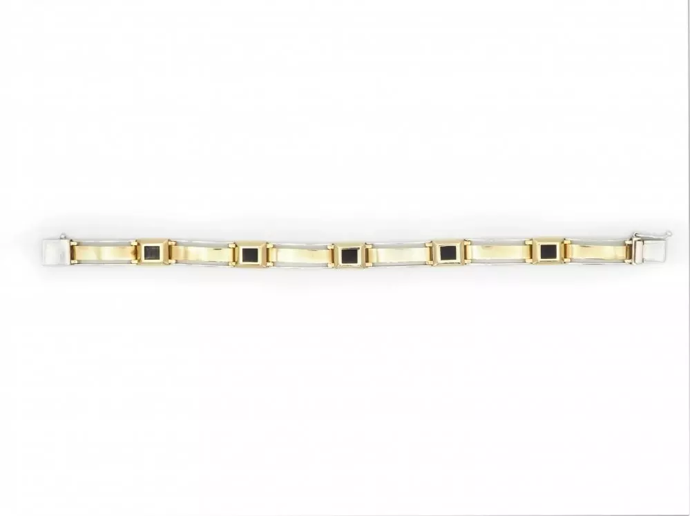 Antieke en Vintage Kettingen en Armbanden - armband onyx goud modern