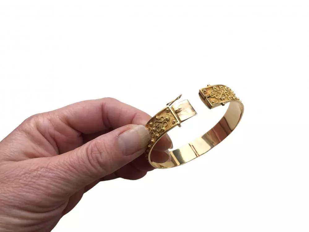 Antieke en Vintage Kettingen en Armbanden - armband vintage goud filigrain
