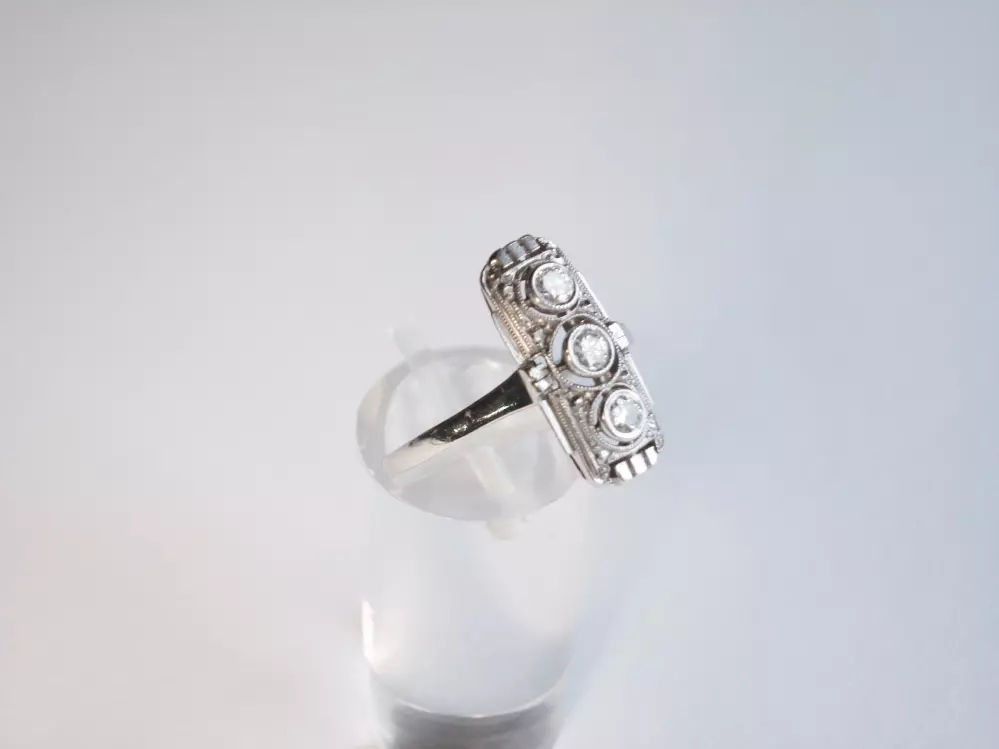 Antieke en Vintage Ringen - art deco ring 3 briljanten