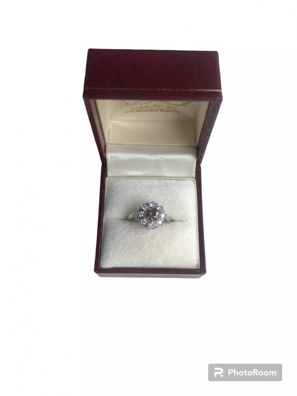 Antieke en Vintage Ringen - bruine diamant ring in doosje (2)