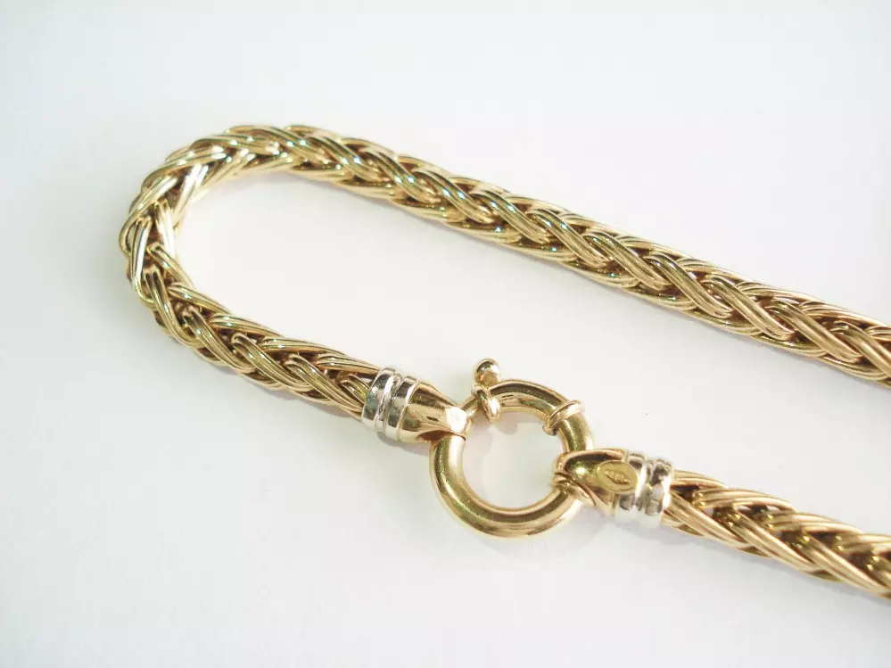 Antieke en Vintage Kettingen en Armbanden - detail collier en armband geelgoud