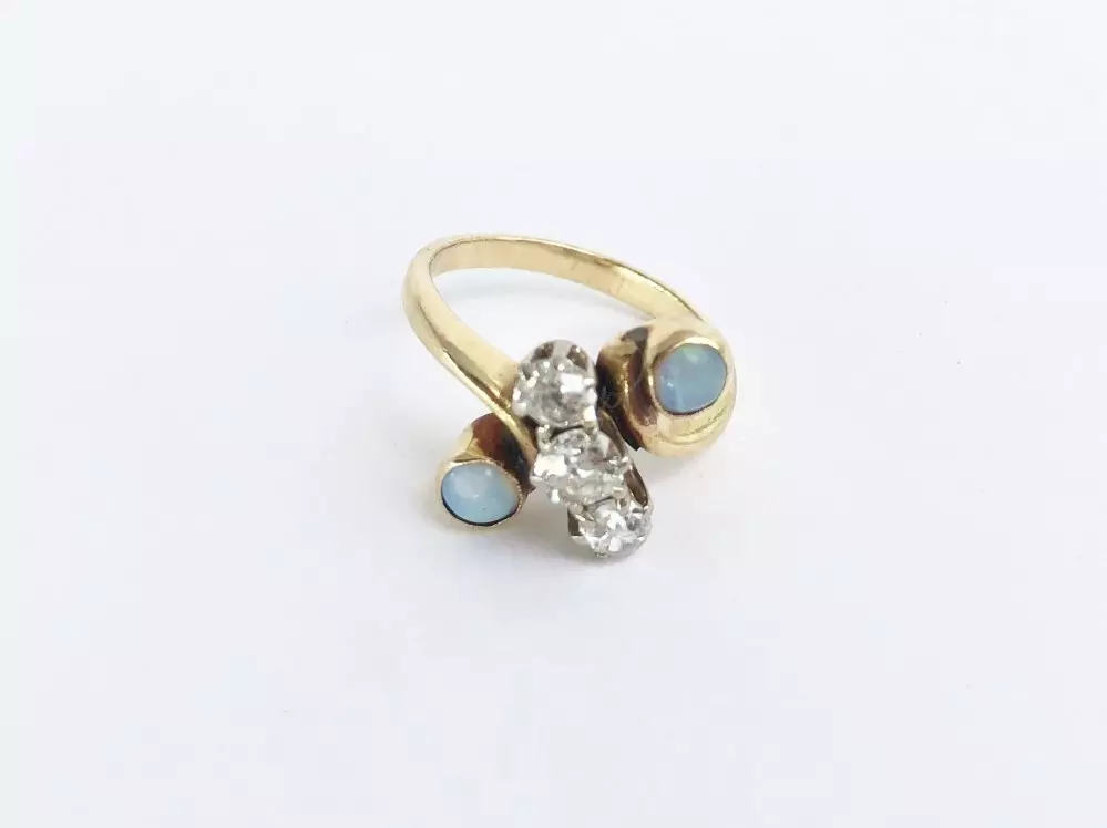 Antieke en Vintage Ringen - diamant ring opaal goud