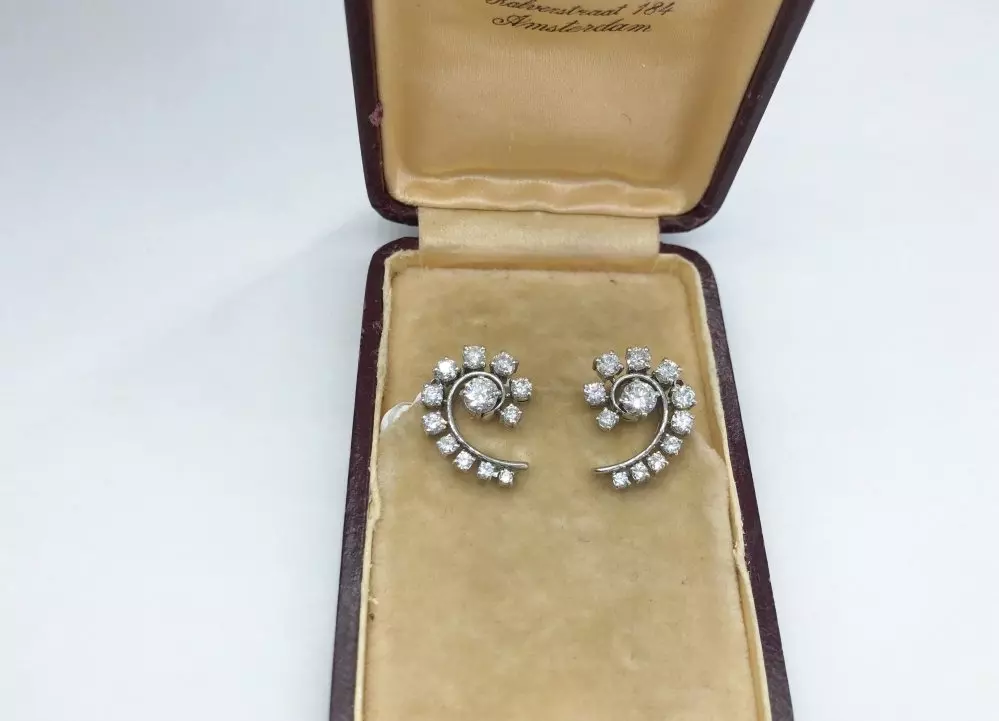 Antieke en Vintage Oorbellen - diamanten oorclips