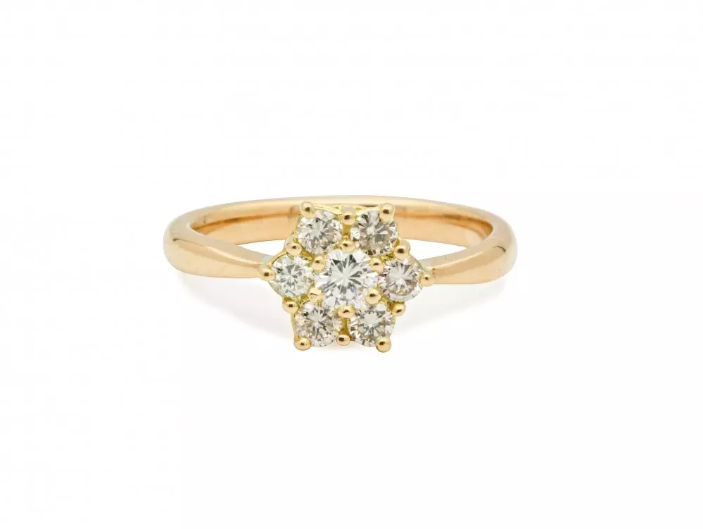 Antieke en Vintage Ringen - diamanten ring rozet vintage