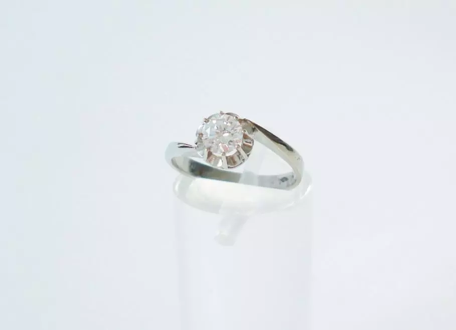 Antieke en Vintage Ringen - diamanten verlovingsring 0.40 solitair