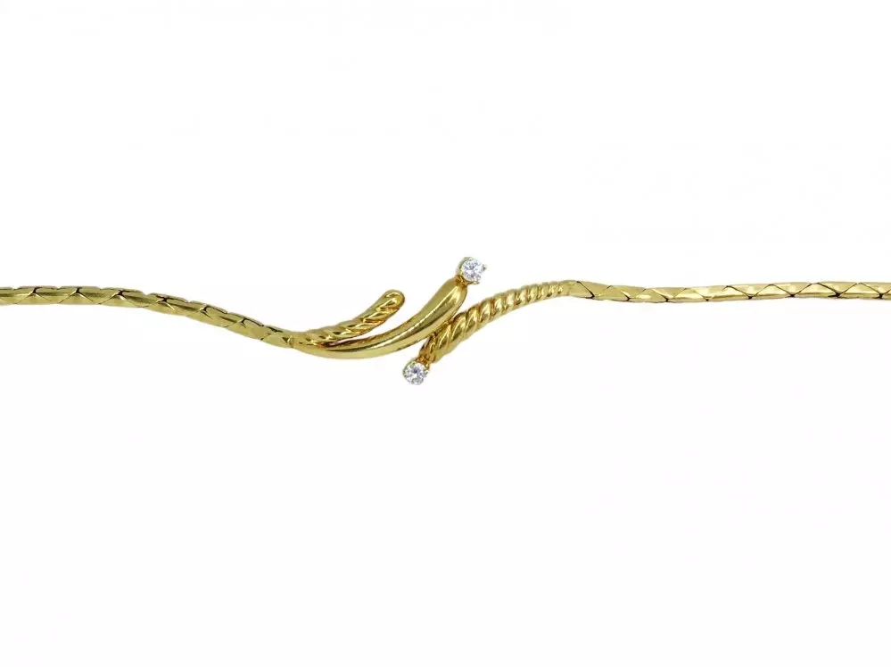 Antieke en Vintage Kettingen en Armbanden - flexibele gouden armband diamant