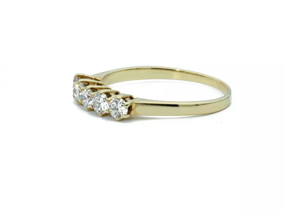 Antieke en Vintage Ringen - geelgouden alliance 5x 0.10 ct is 0.50 ct diamant