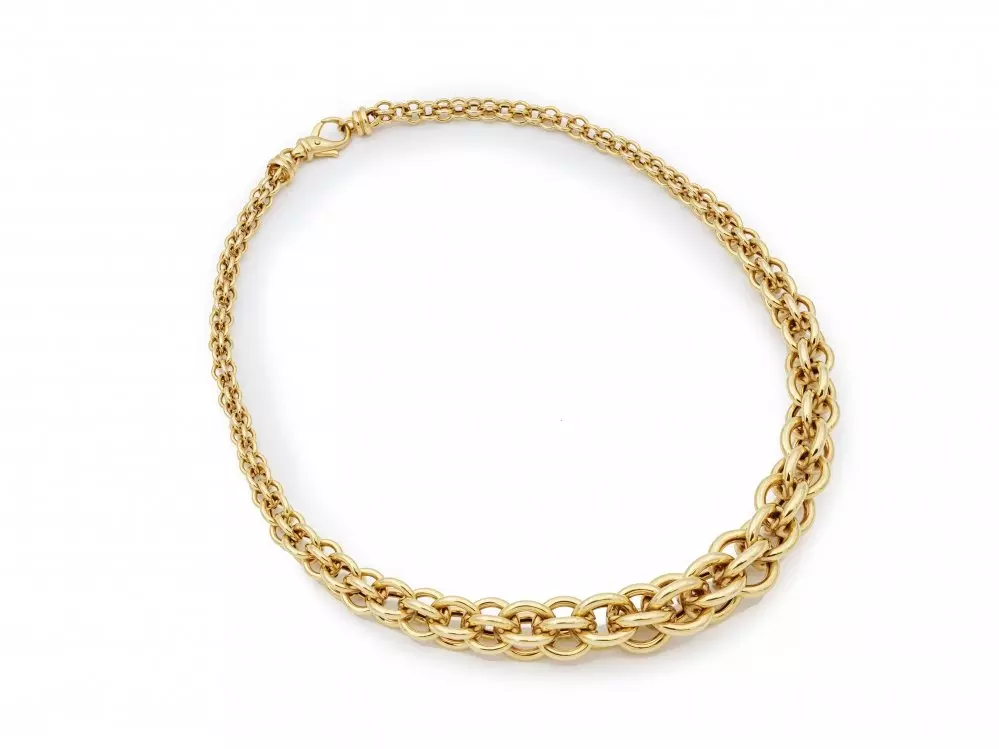 Antieke en Vintage Kettingen en Armbanden - geelgouden cirkel collier 18 karaat