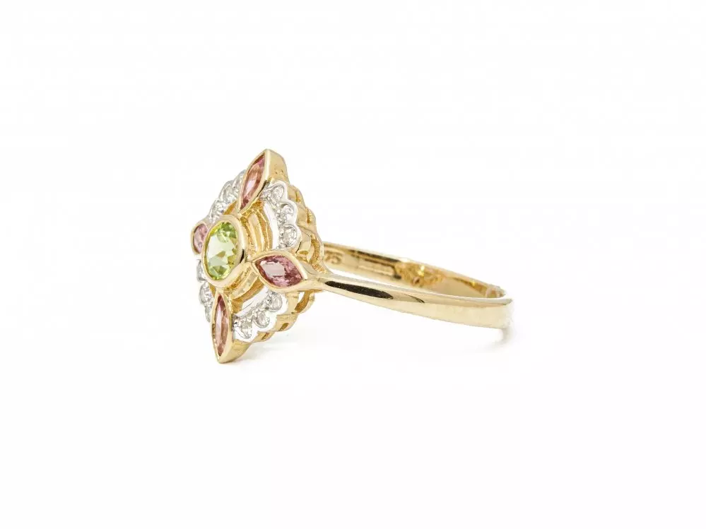 Antieke en Vintage Ringen - geelgouden klassieke Art Deco ring 