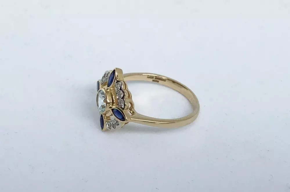 Antieke en Vintage Ringen - geelgouden ring edwardian stijl
