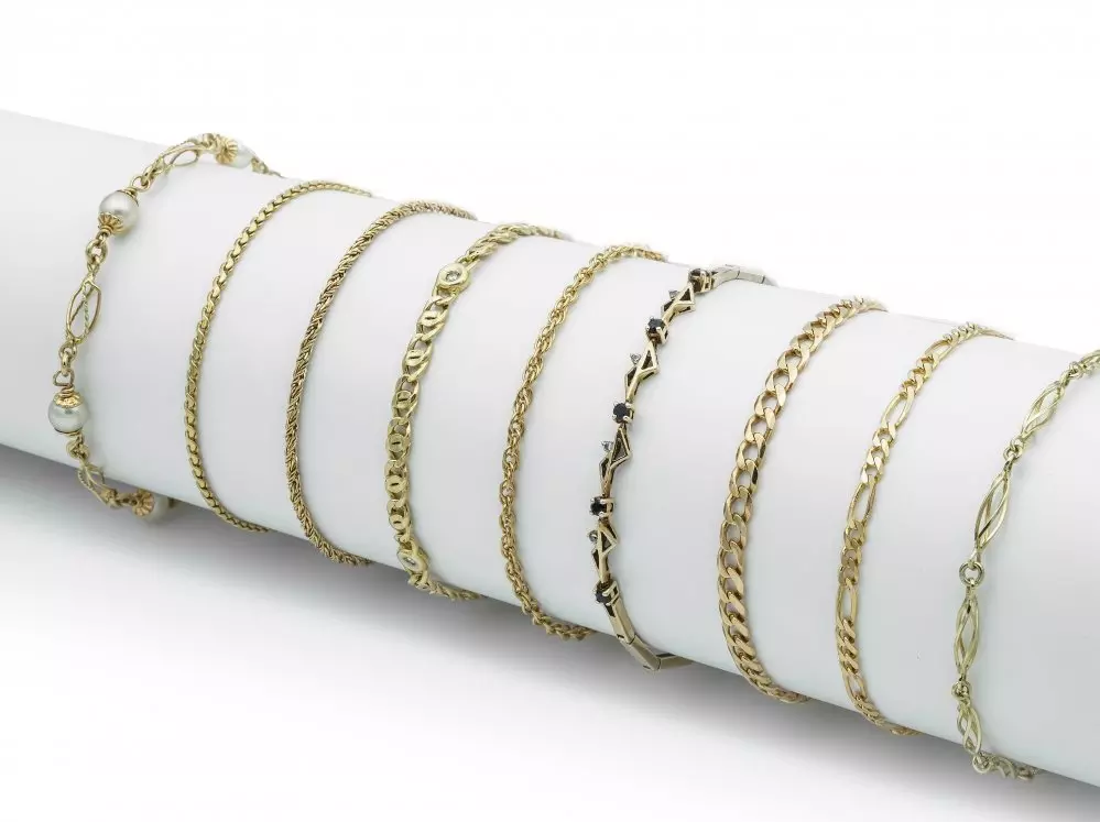 Antieke en Vintage Kettingen en Armbanden - geelgouden schakel armbandjes  - kopie