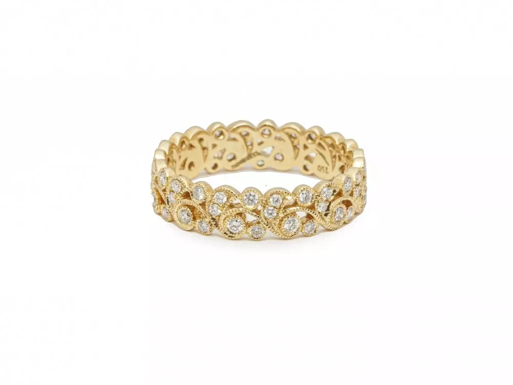 Antieke en Vintage Ringen - gouden alliance ring diamantjes