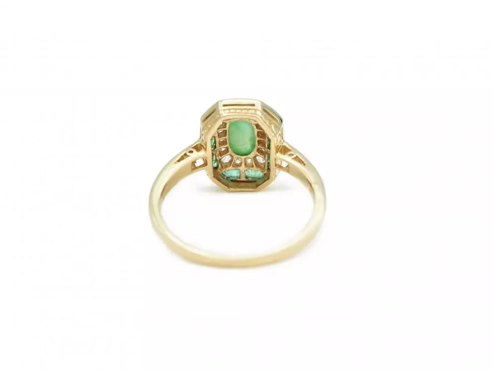 Antieke en Vintage Ringen - gouden ring jade art deco stijl 2