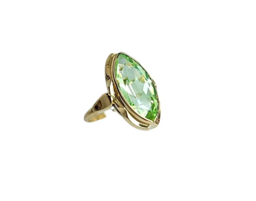 Antieke en Vintage Ringen - gouden ring klassiek groen 2 