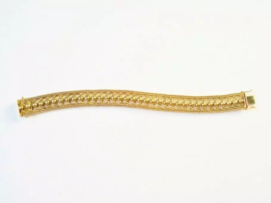 Antieke en Vintage Kettingen en Armbanden - gouden schakelarmband vintage