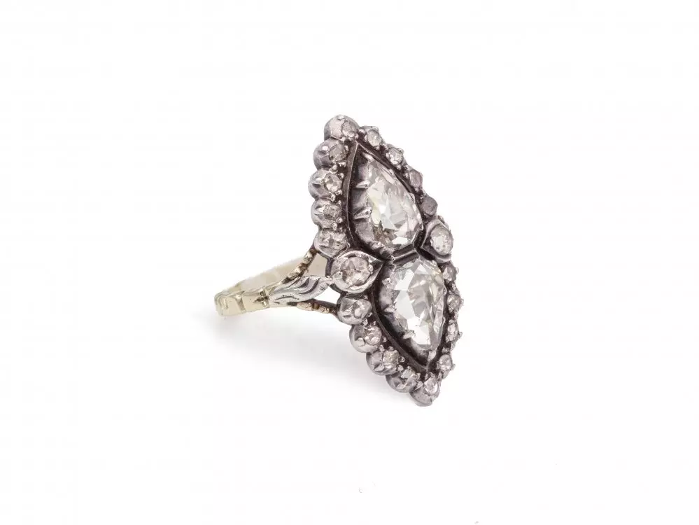 Antieke en Vintage Ringen - grote roosdiamanten ring antiek