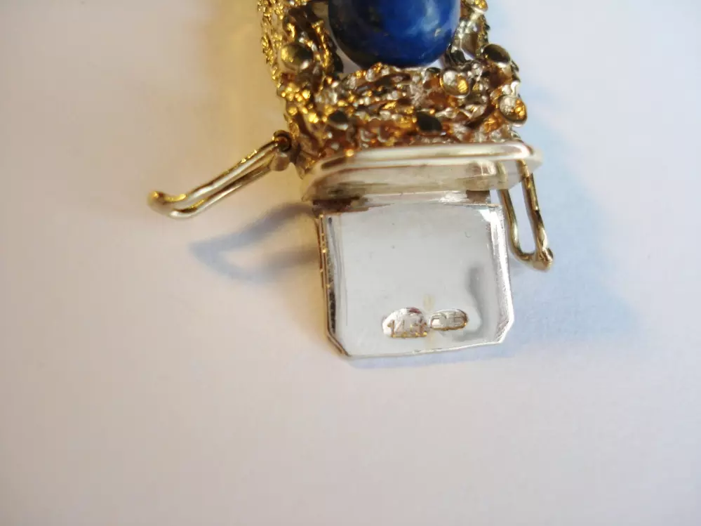 Antieke en Vintage Kettingen en Armbanden - keur armband goud lapis lazuli