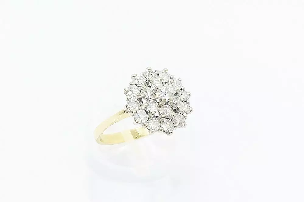 Antieke en Vintage Ringen - klassieke ronde ring diamant geelgoud