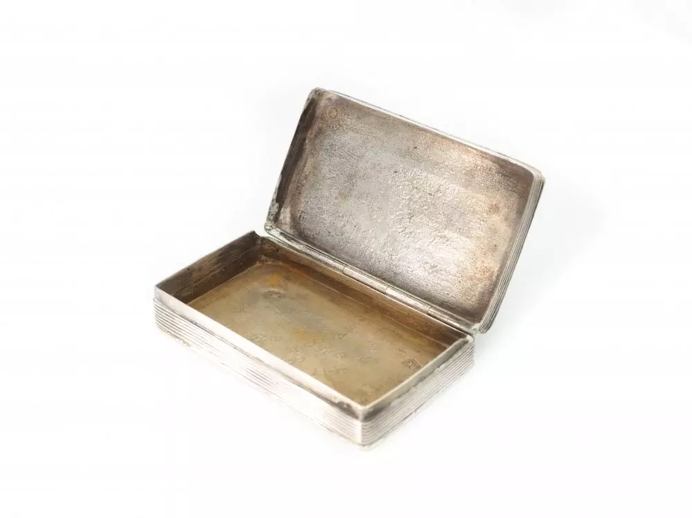 Antiek zilver overig - pillendoosje antiek zilver rib