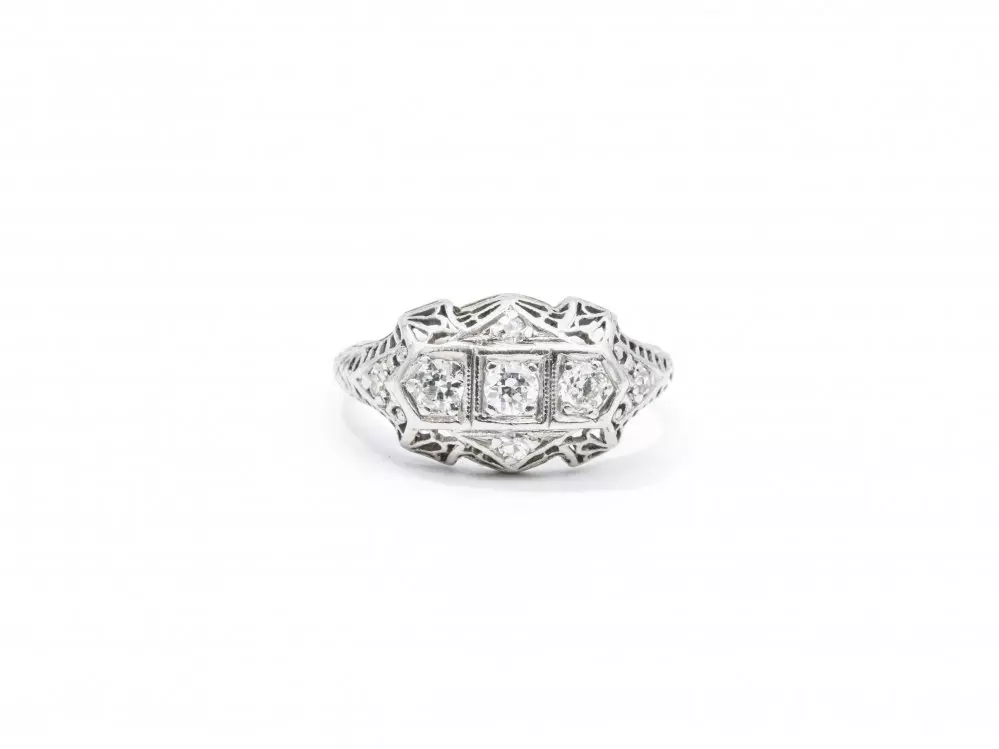 Antieke en Vintage Ringen - platina ring diamant