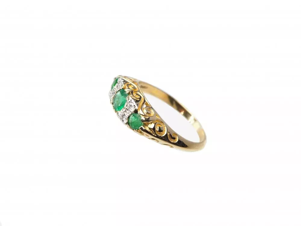 Antieke en Vintage Ringen - rijring smaragd 2