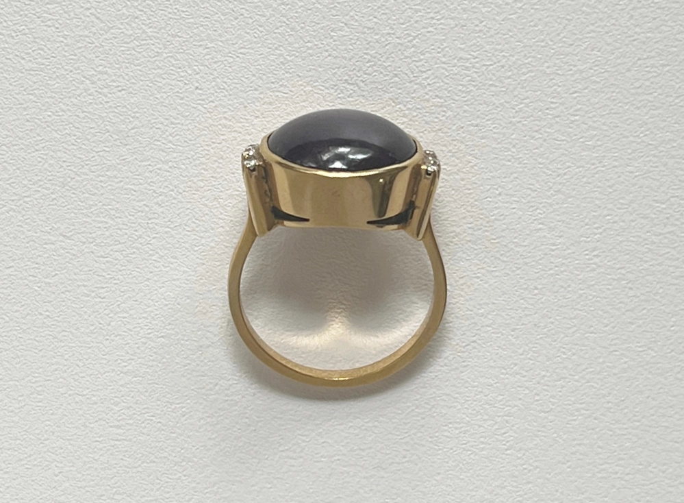 Antieke en Vintage Ringen - ring goud cabouchon amethist