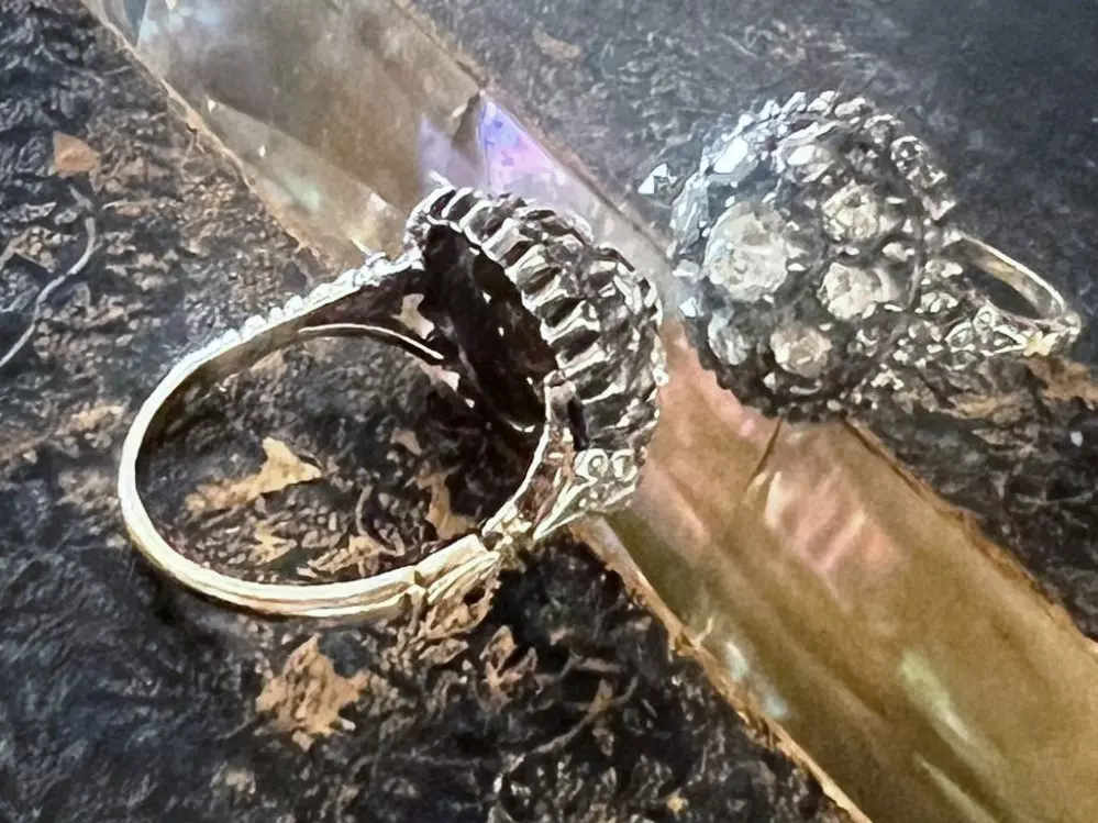 Antieke en Vintage Ringen - roosdiamanten ring  spiegel