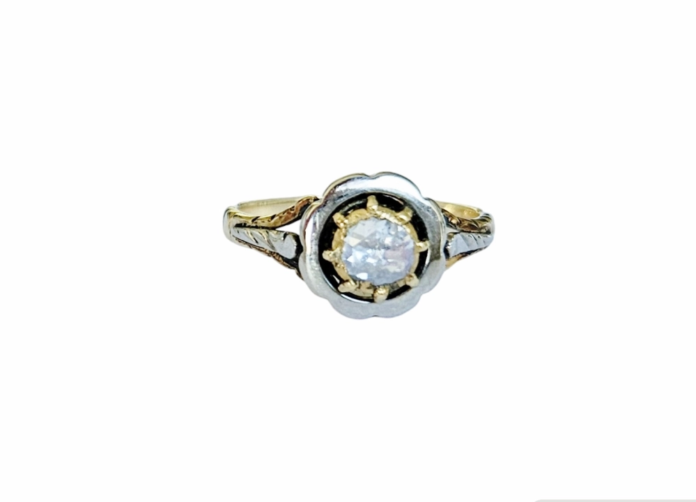 Antieke en Vintage Ringen - solitair ring roosdiamant 2