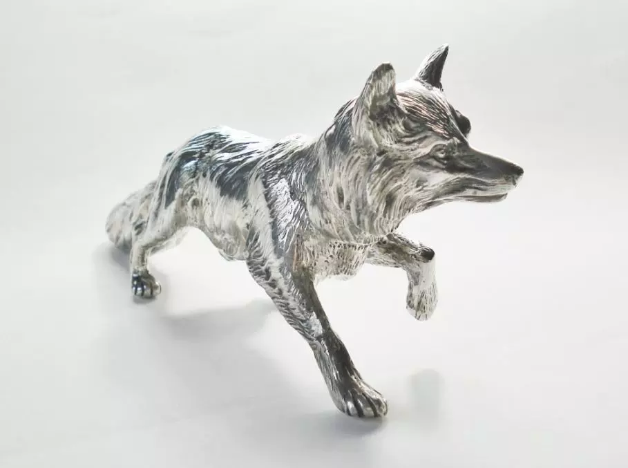 Antiek zilver overig - tafelstuk zilveren vos