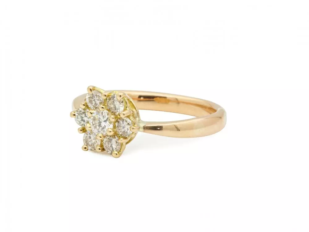 Antieke en Vintage Ringen - vintage entourage ring goud diamant