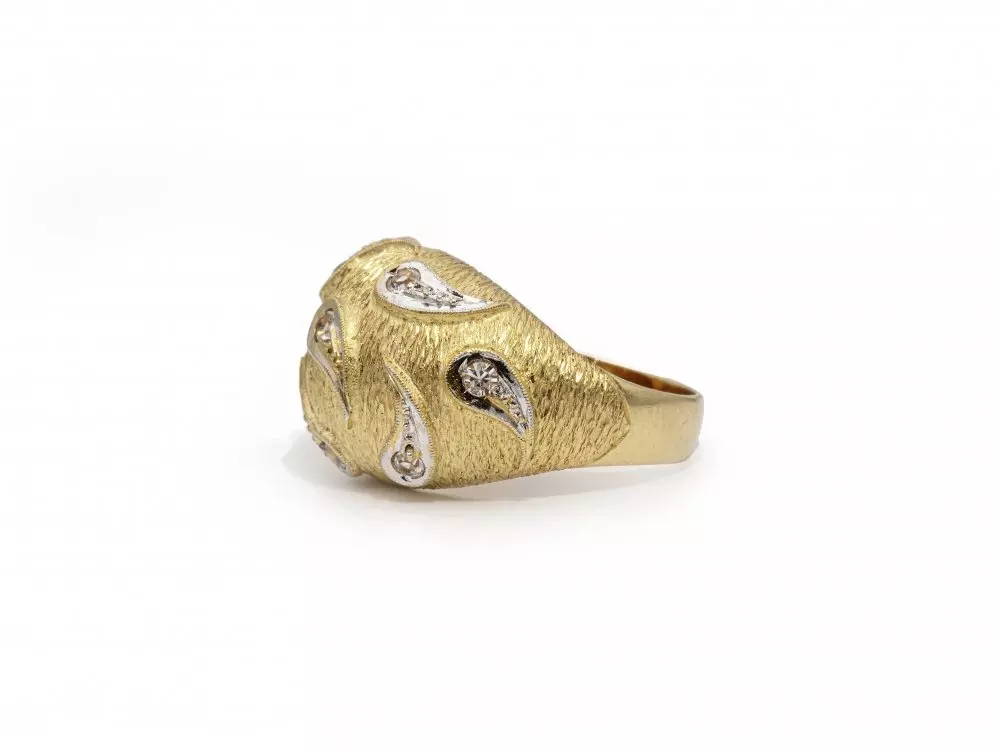 Antieke en Vintage Ringen - vintage ring gematteerd geelgoud