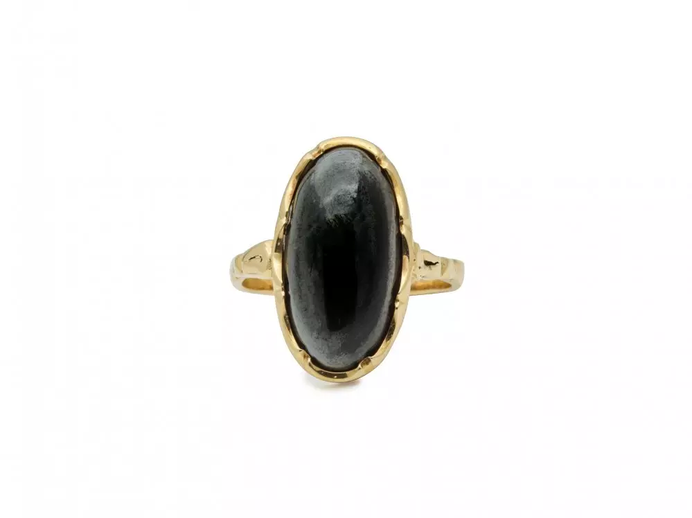 Antieke en Vintage Ringen - vintage ring goud hematiet