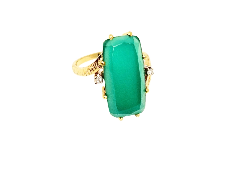 Antieke en Vintage Ringen - vintage ring groen goud (2)