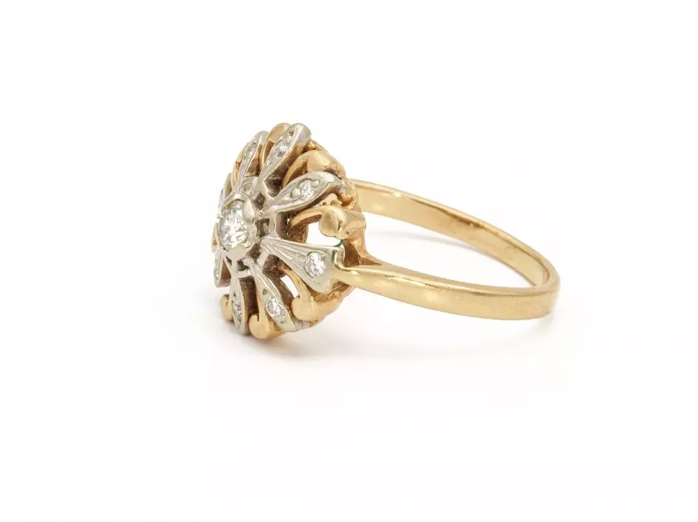 Antieke en Vintage Ringen - vintage ring rond diamant