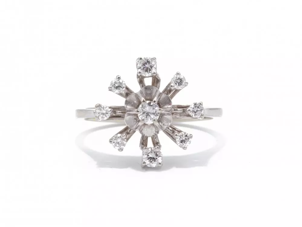 Antieke en Vintage Ringen - witgouden ring ijskristal diamant Anita Potters