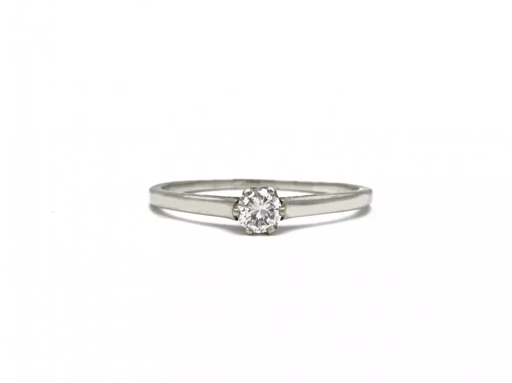 Antieke en Vintage Ringen - witgouden verlovingsring diamant